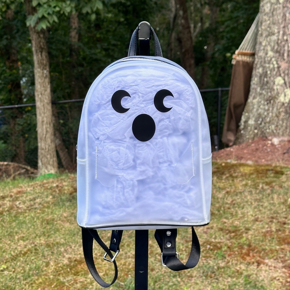Mad Engine Ghost Halloween 2023 Clear Transparent Spooky Ghost Backpack Purse